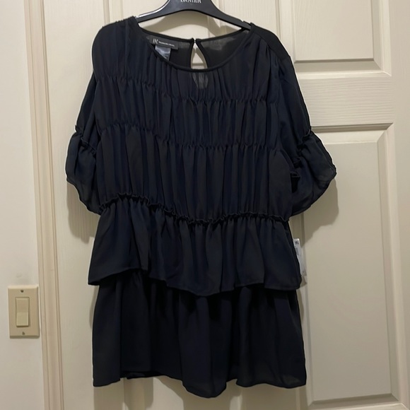 I.N.C. Black gathered blouse (sz m) - Picture 1 of 8